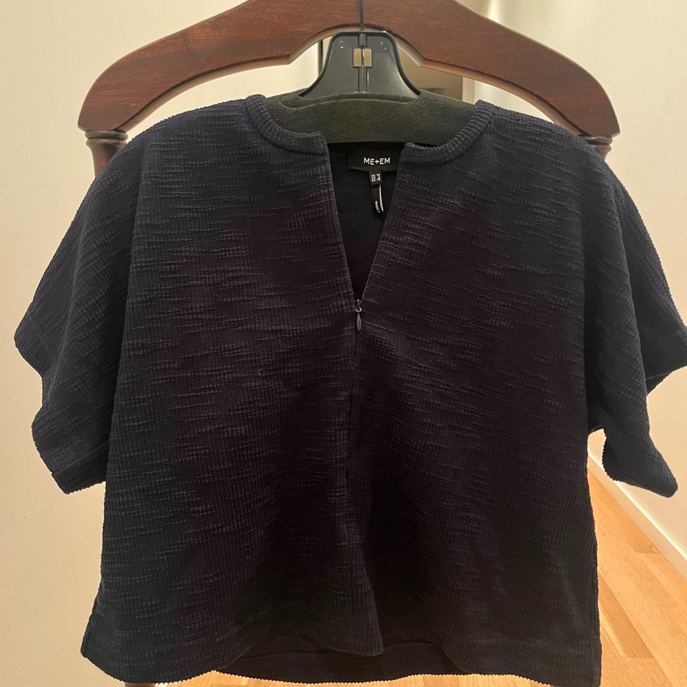 ME+EM Navy Short Sleeve Top